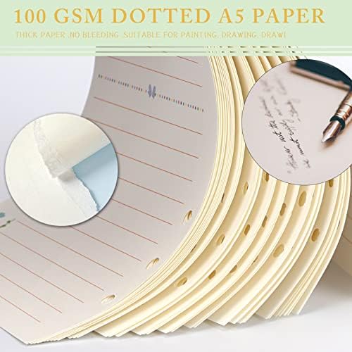 נייר מילוי A5 של TopLive, [3 חבילות] 100 גרם נייר עבה של נייר עבה 6 חור תוספות נייר עלים רופפים מתכנן חודשי מילוי
